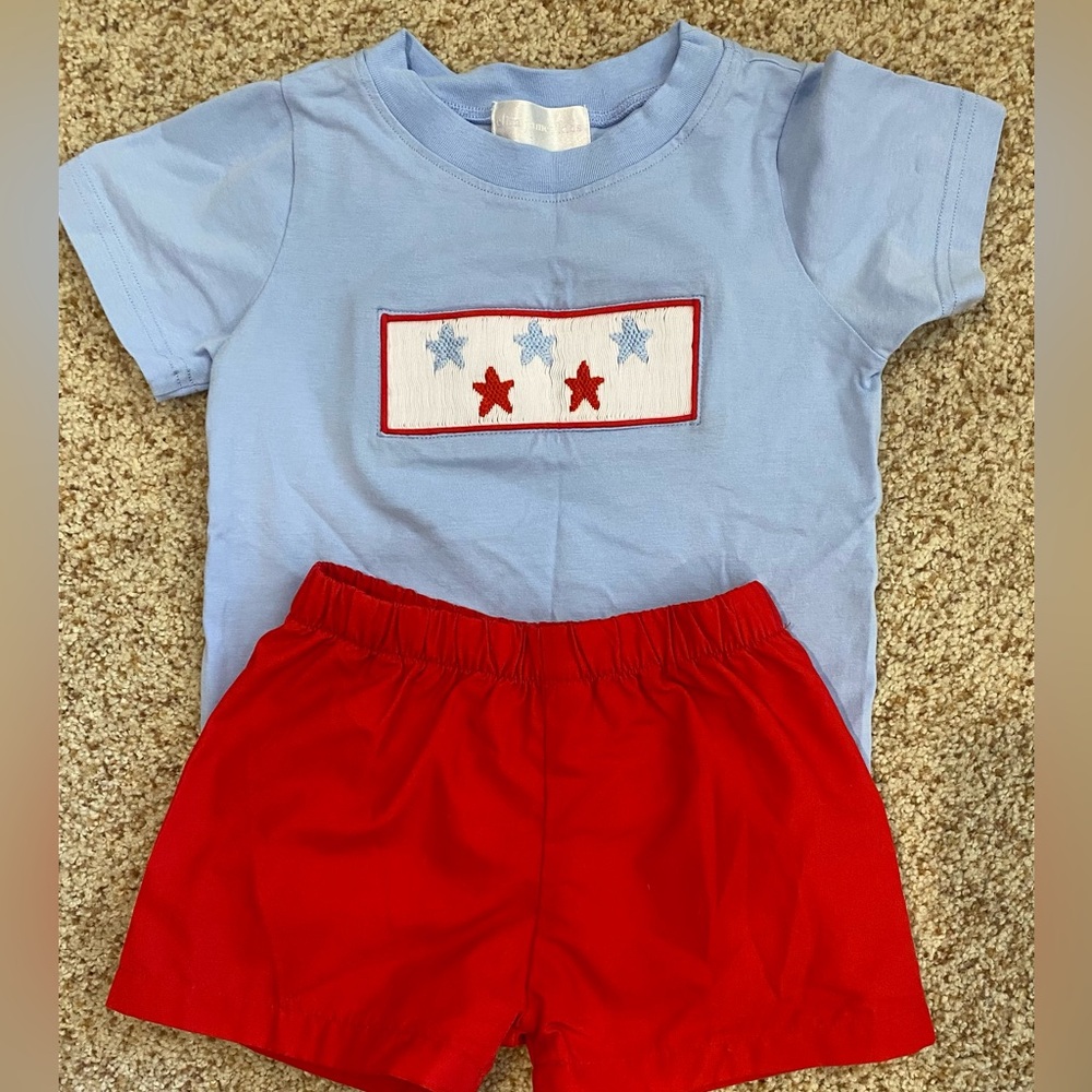 EUC Eliza James/Cecil & Lou stars smock short set